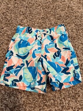 Old Navy Kids Multicolor Tropical Print Shorts - Blue, Coral, Mint, White